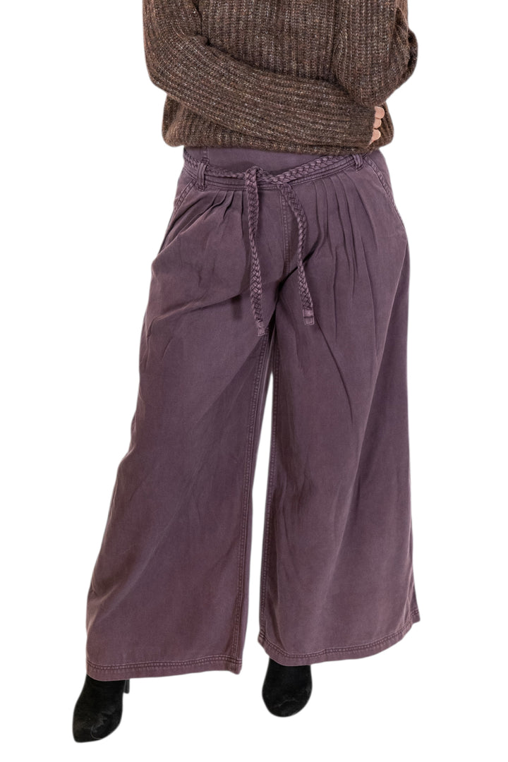 One Collective Winetasting Huron Rope Belted Wide Leg Trouser