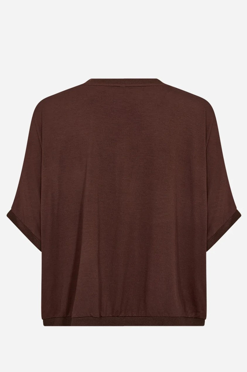 Soyaconcept Brown Thilde Satin Front Button Down Blouse