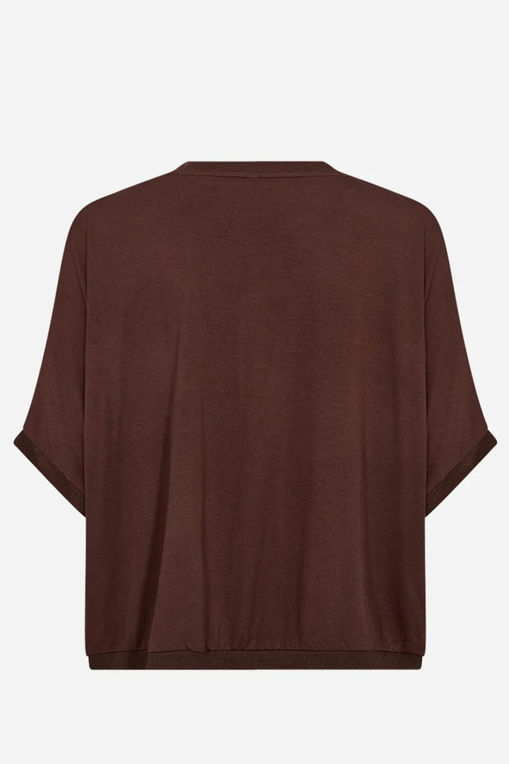 Soyaconcept Brown Thilde Satin Front Button Down Blouse