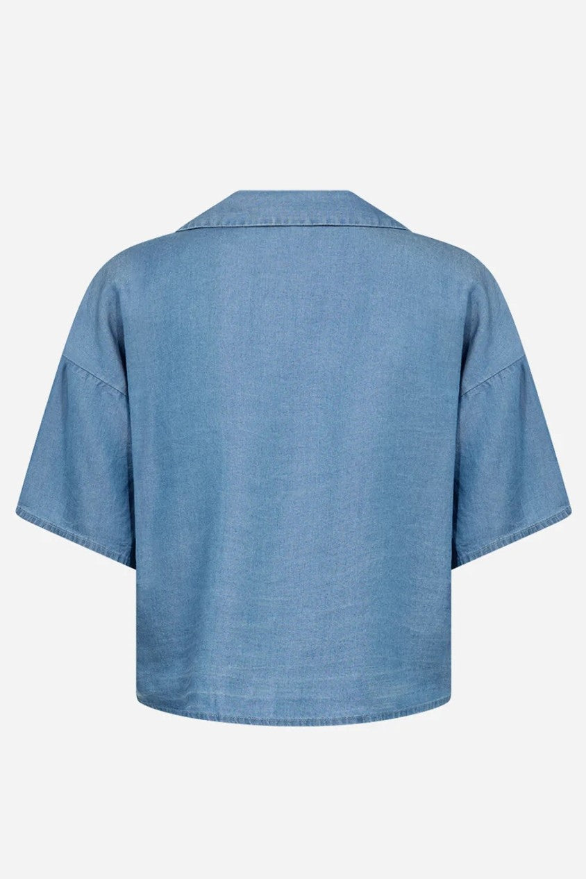 Soyaconcept Liv Medium Blue Button Tie Top