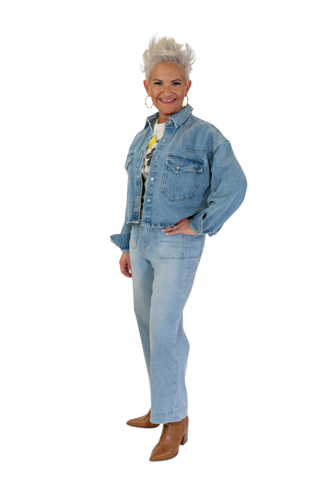 Steve Madden Forever Blue Denim Shirt Jacket