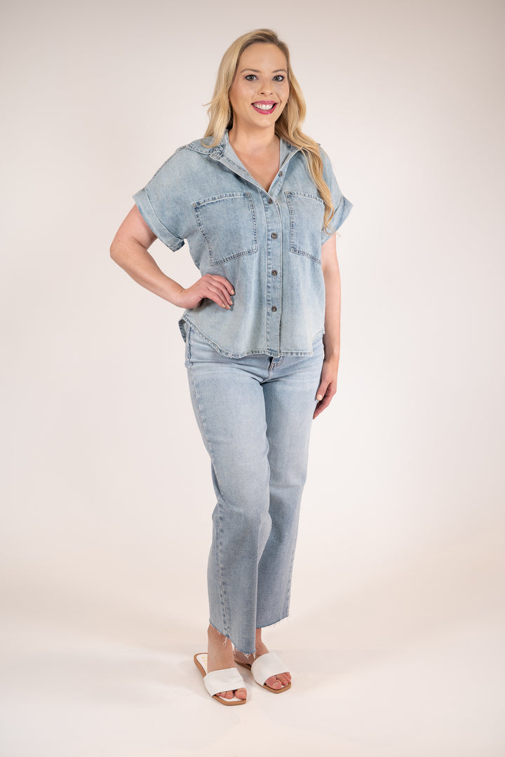 Daze Wildcard Rolled Sleeve Shore Top