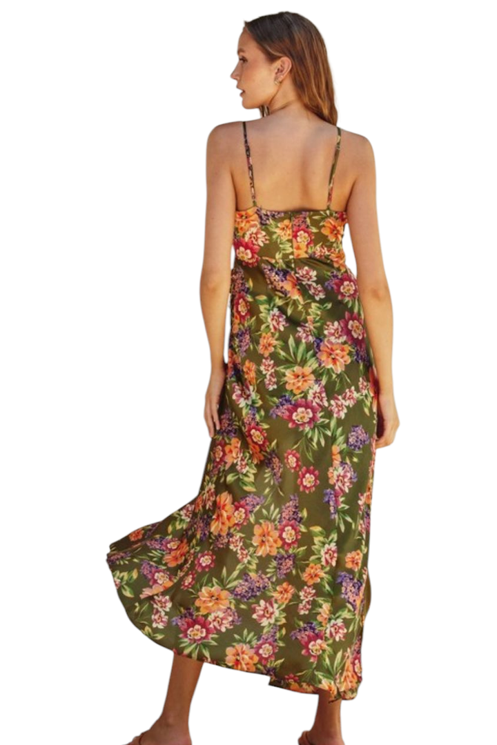 Willow Garden Party Surplice Shirred Side Midi Dress