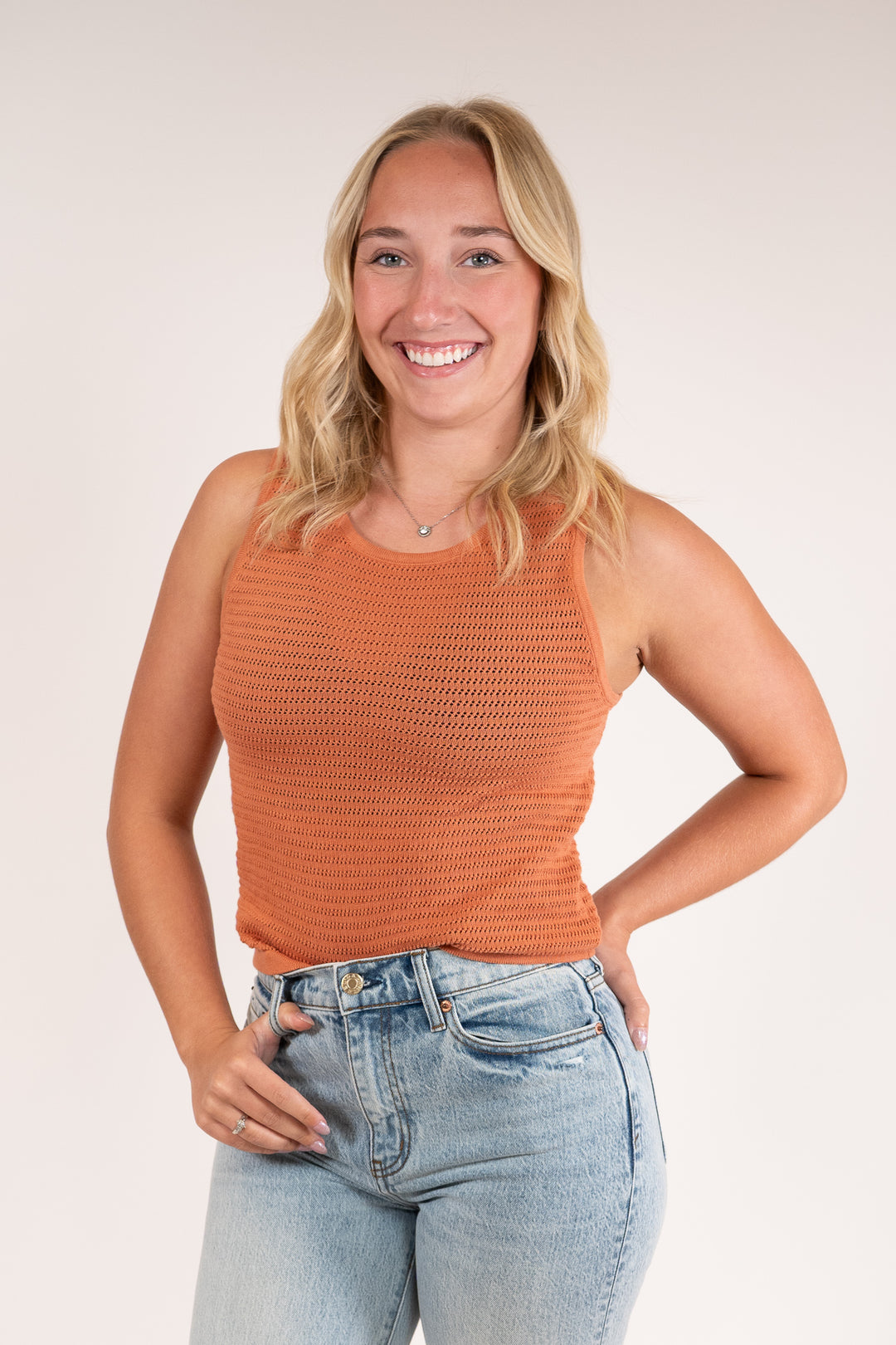 Sadie & Sage Rust Meg Sweater Tank Top