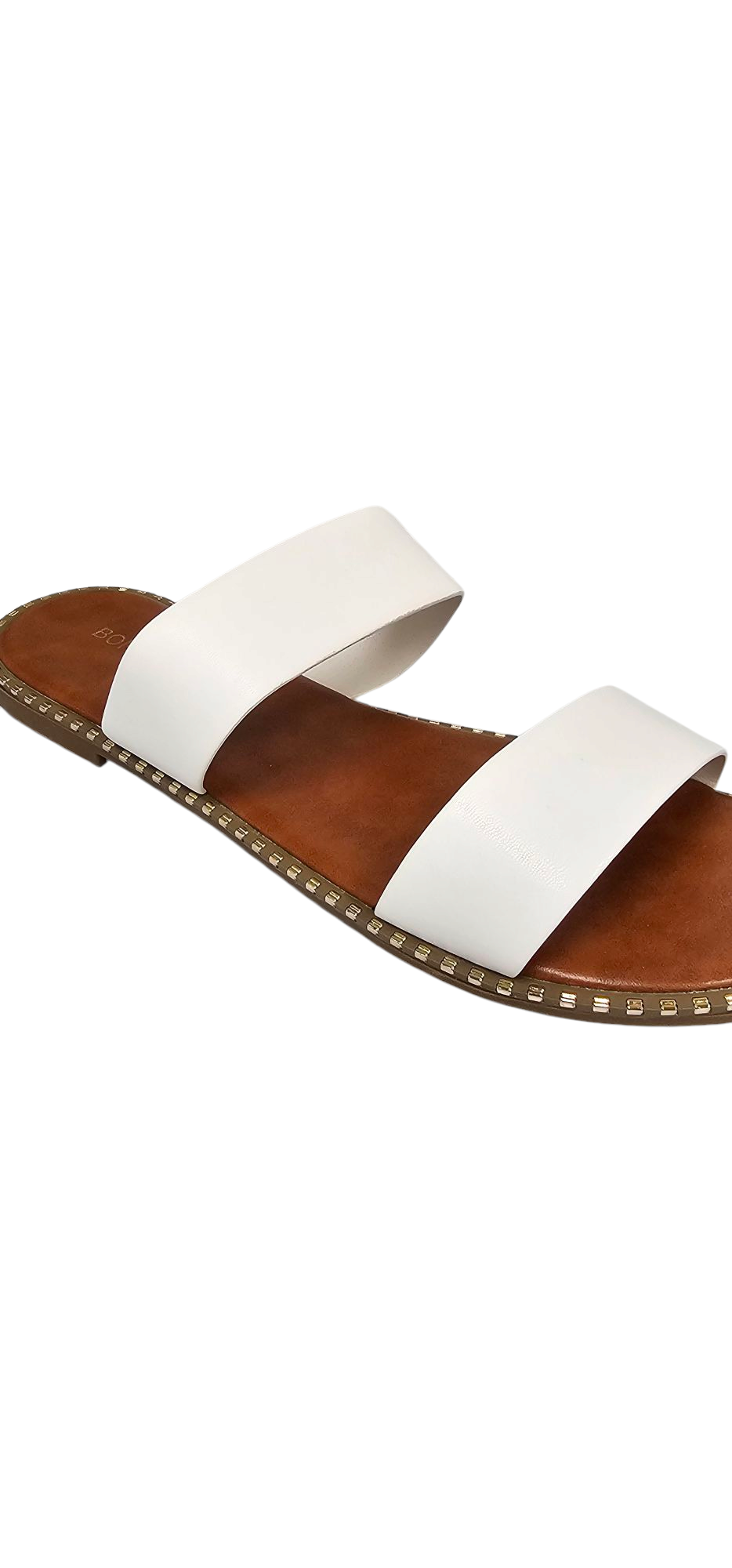Micah White Double Strap Slide Sandal