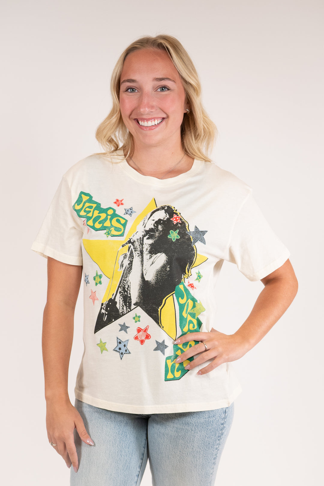 Daydreamer Janis Joplin Scrapbook Art Band Graphic Tee