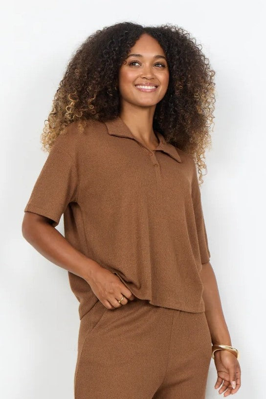 Soyaconcept Toffee Delia Polo Knit Top