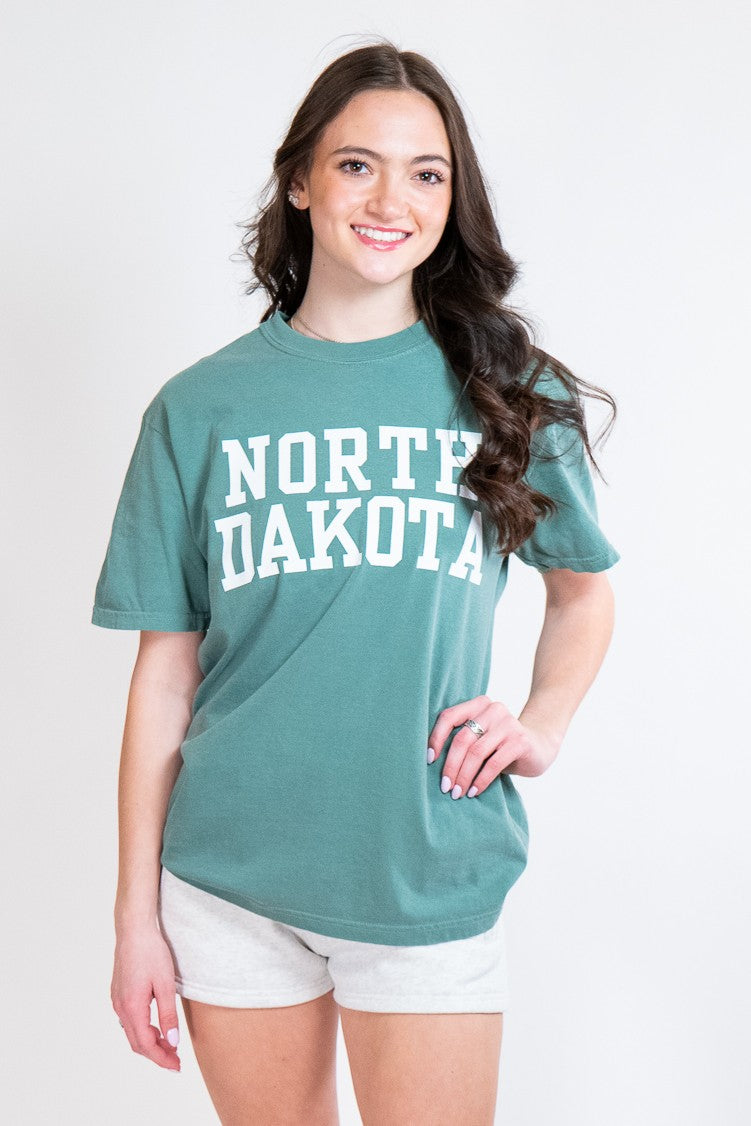 Green North Dakota Comfort Colors Graphic Tee