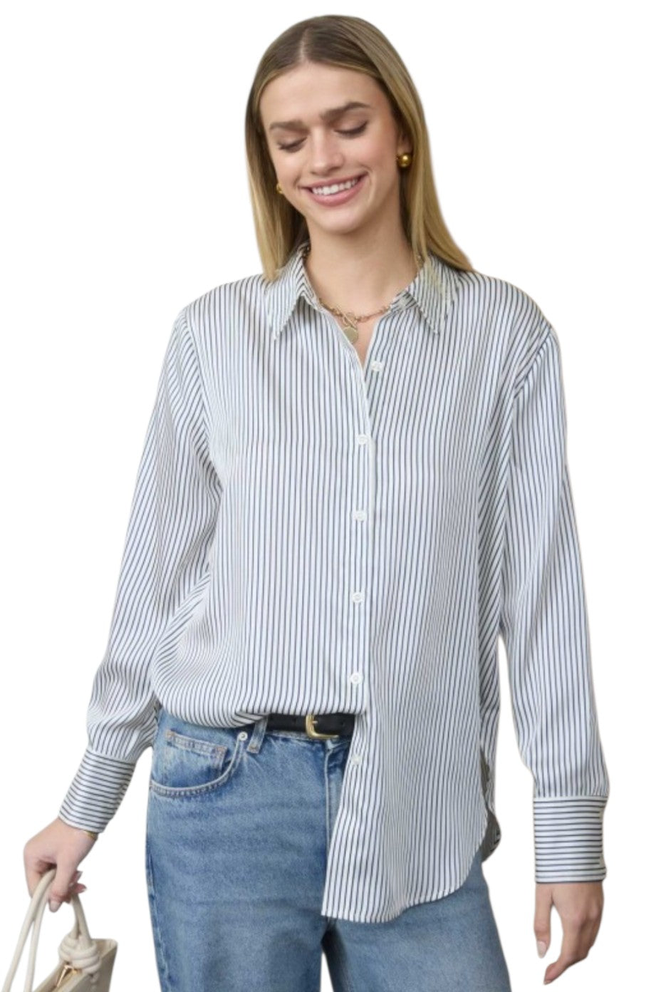 navy blue pinstripe dress shirt VANNUCCI Milano Navy Blue Striped Cotton Dress Shirt NEW 16.5