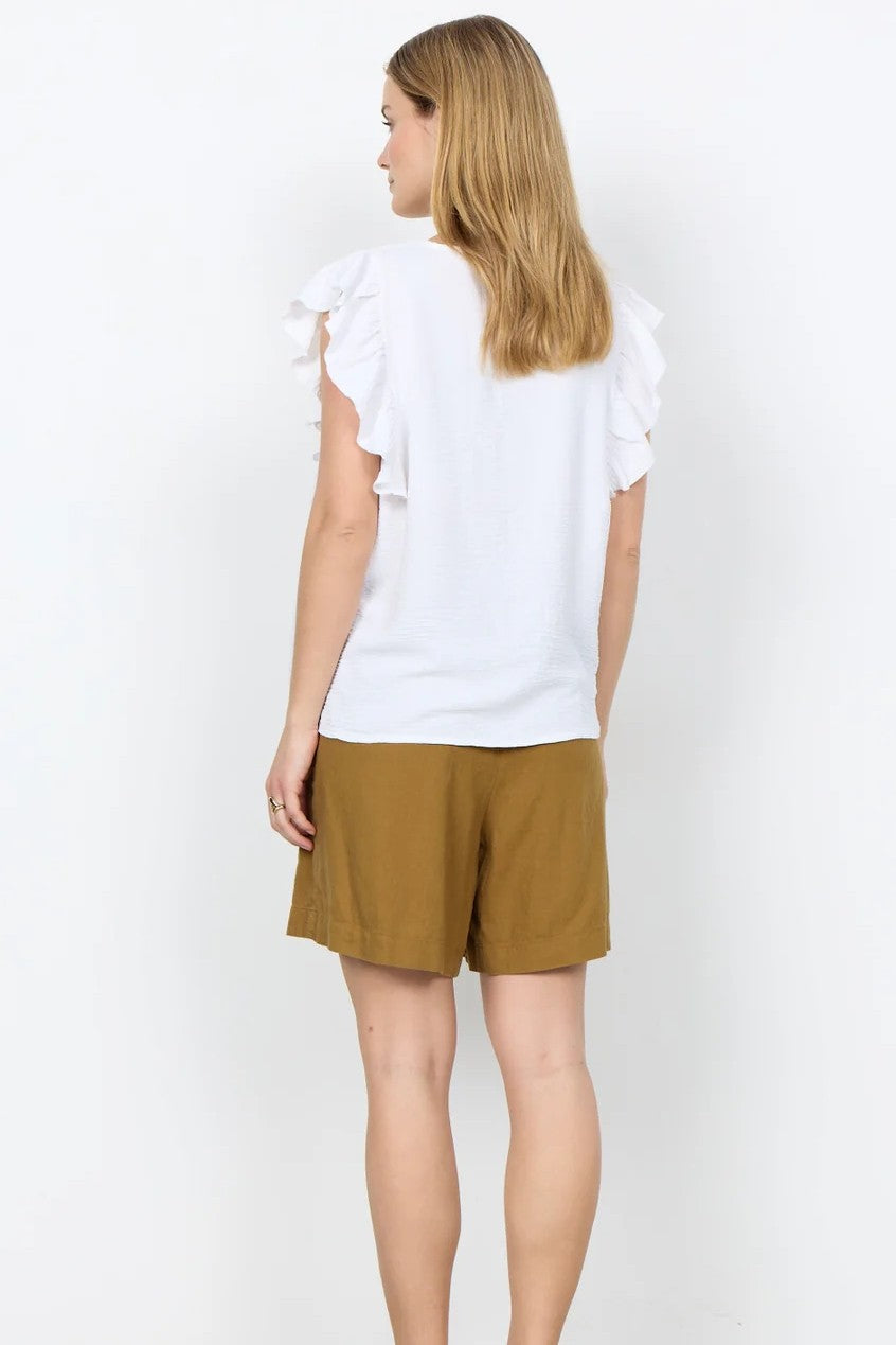 Soyaconcept White Cath Front Button Down Blouse