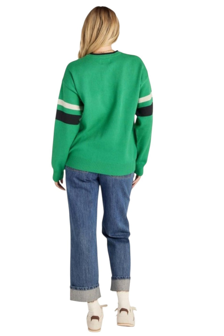 North Dakota Green & Ivory Knit Sweater