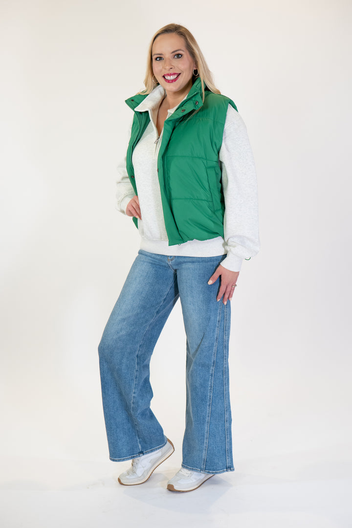 Kelly Green Puffer Vest