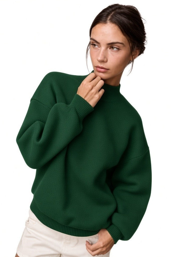 Hunter Green Mock Neck Sweatshirt