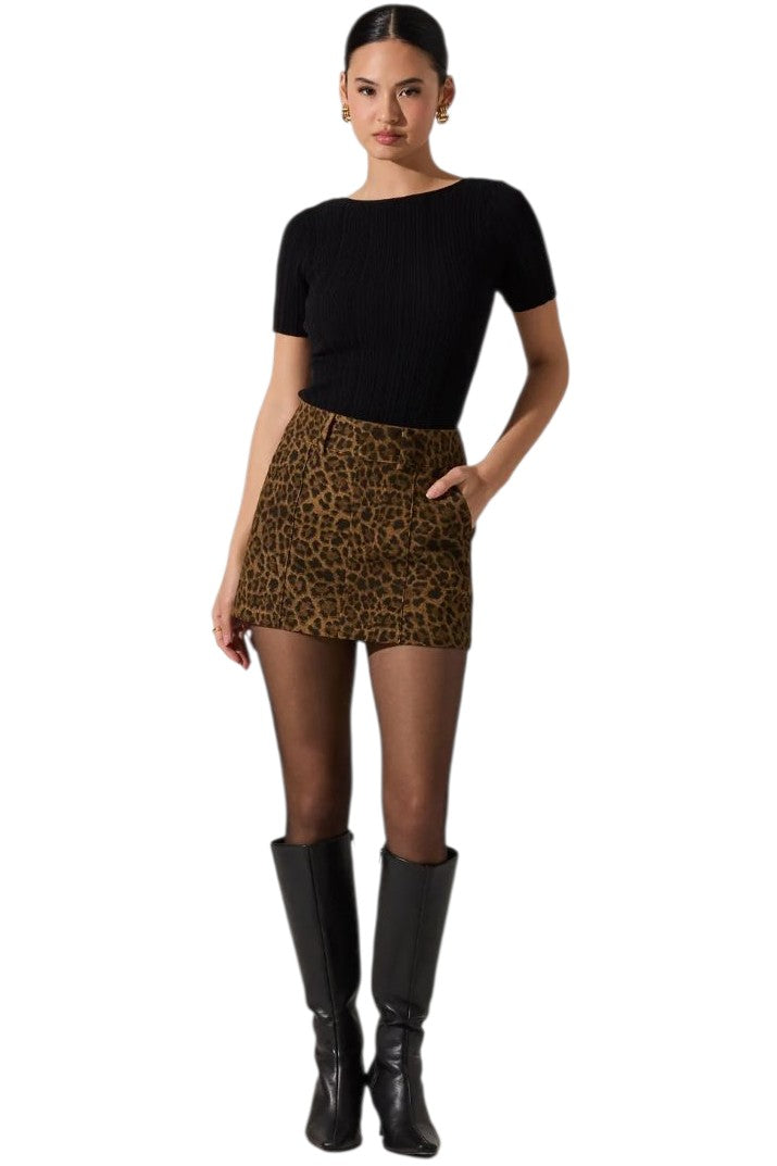 Astr Nikola Black Ribbed Knit Sweater Top