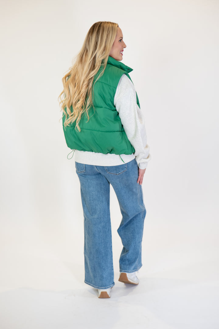Kelly Green Puffer Vest