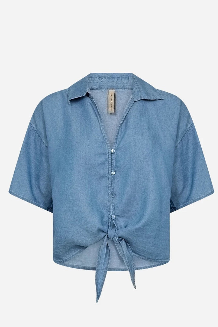Soyaconcept Liv Medium Blue Button Tie Top