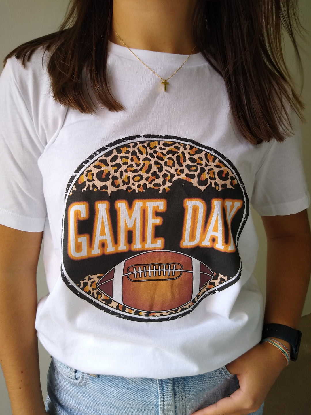 Game Day Football White Graphic Tee