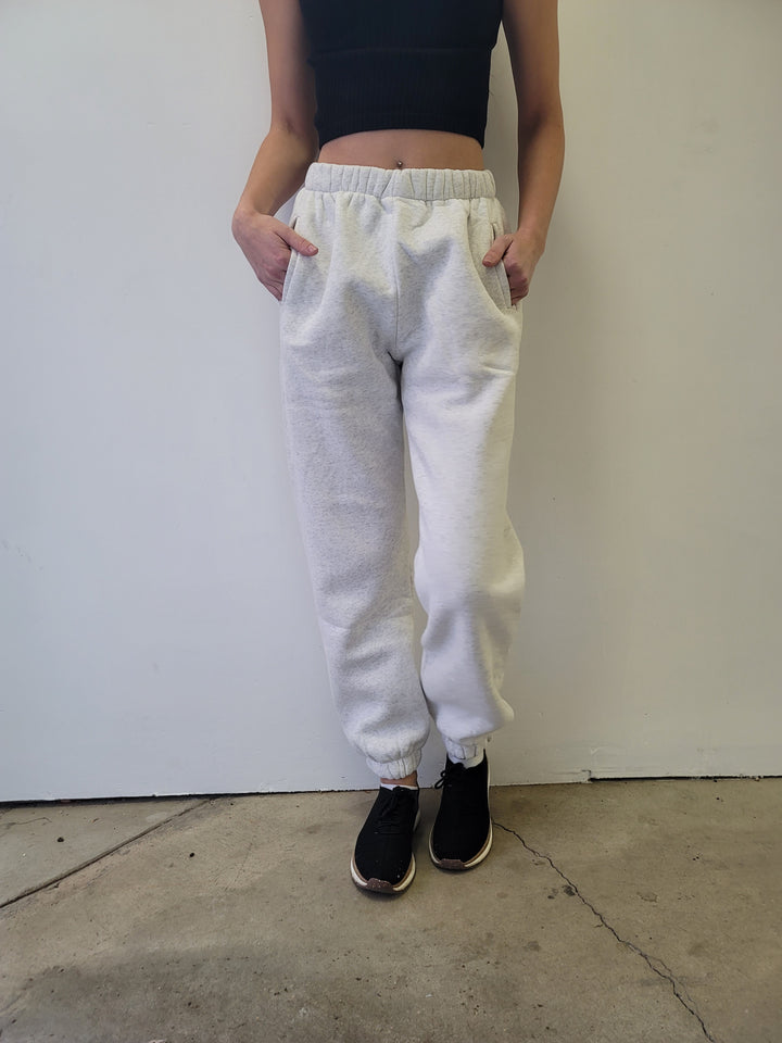Heather White Everyday Baggy Joggers