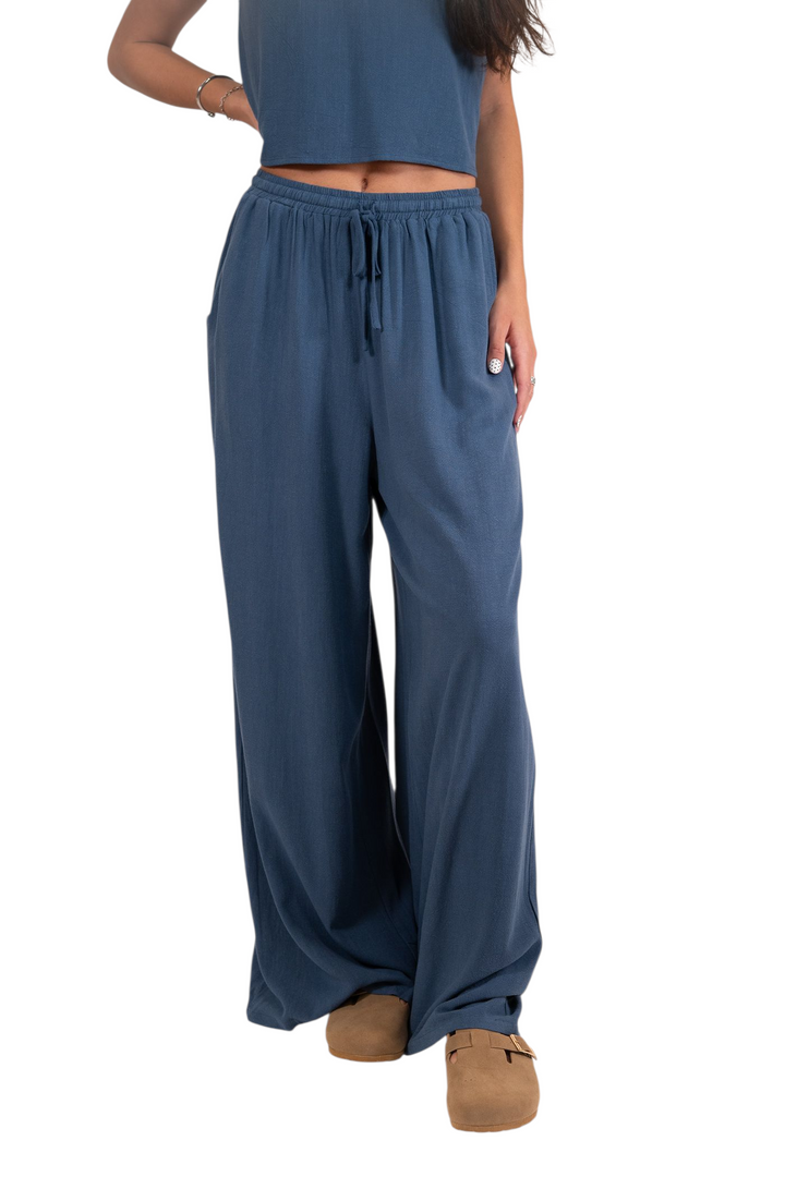 Sadie & Sage Indigo Sugarloaf Elastic Waist Pants