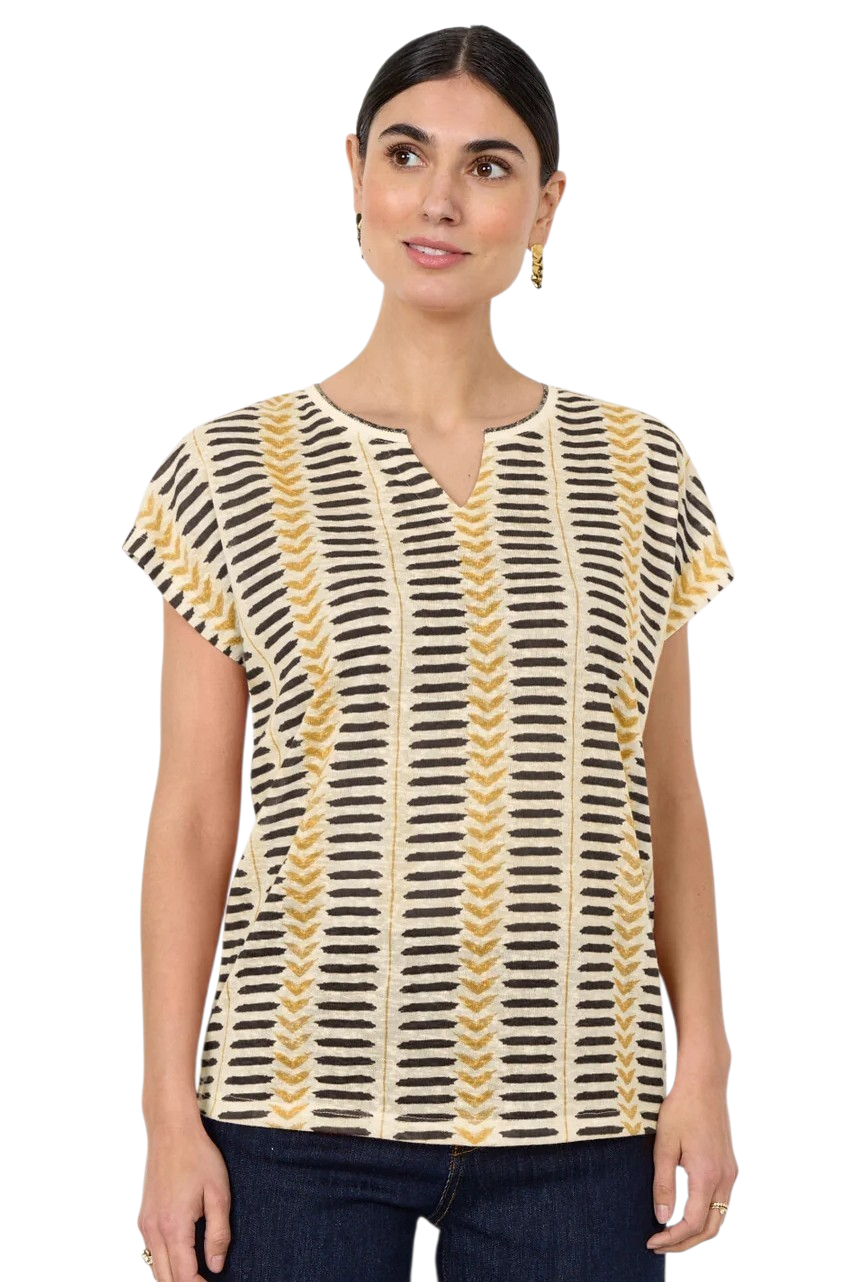Soyaconcept Black & Yellow  Aretha Geometric Top