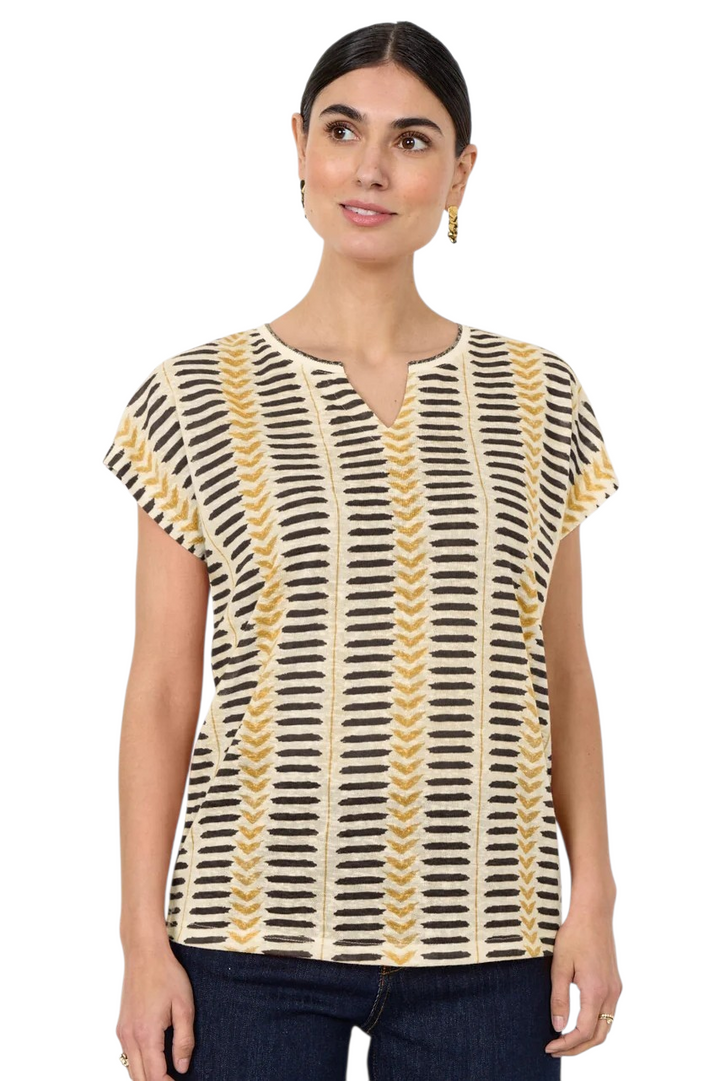 Soyaconcept Black & Yellow  Aretha Geometric Top