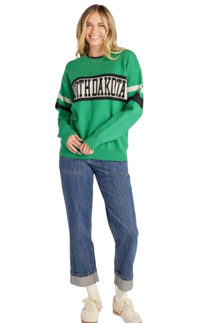 North Dakota Green & Ivory Knit Sweater