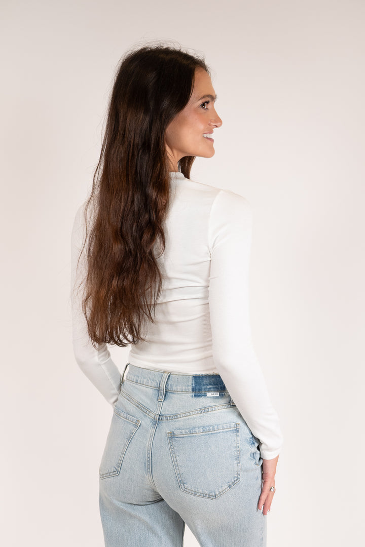 Sadie & Sage White Ronan Crewneck Top