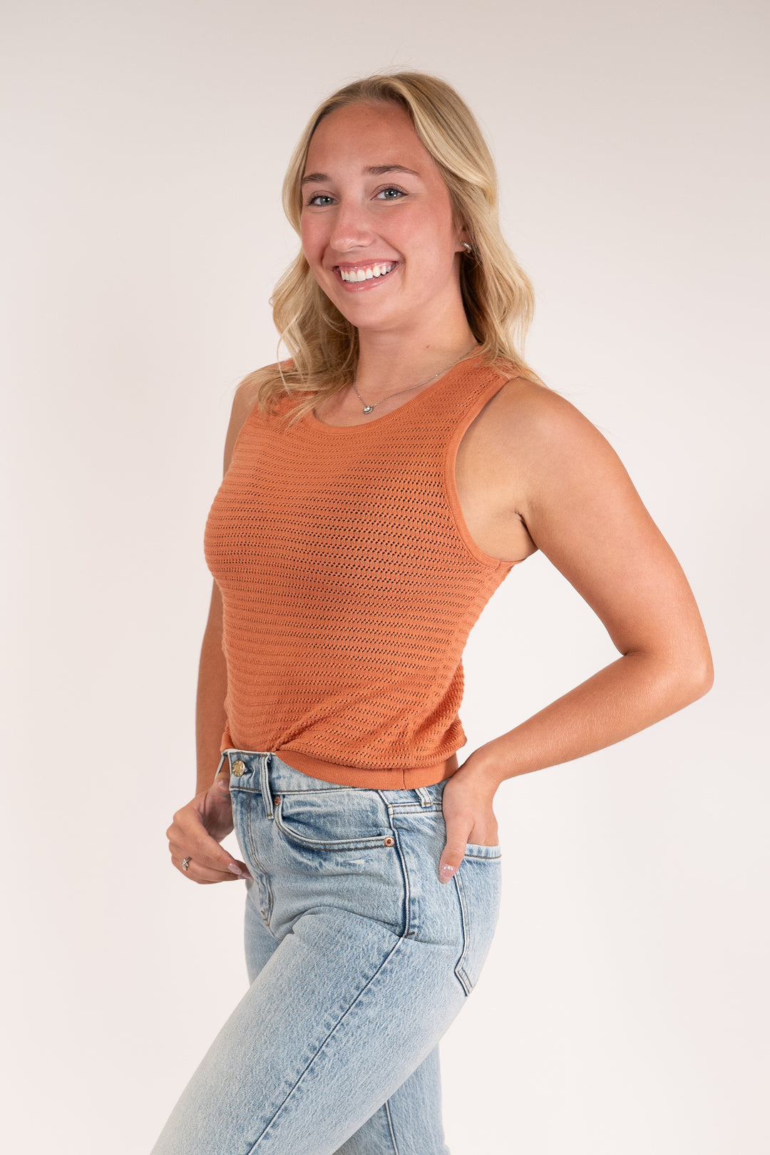 Sadie & Sage Rust Meg Sweater Tank Top