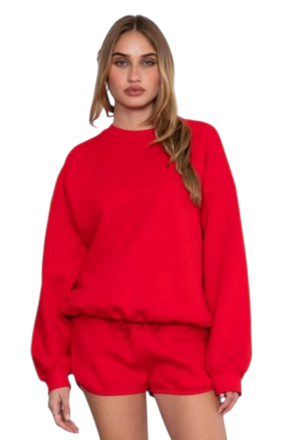 Cherry Red Everyday Oversized Crewneck