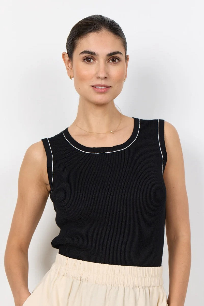 Soyaconcept Black & White Trim Dollie Knit Tank