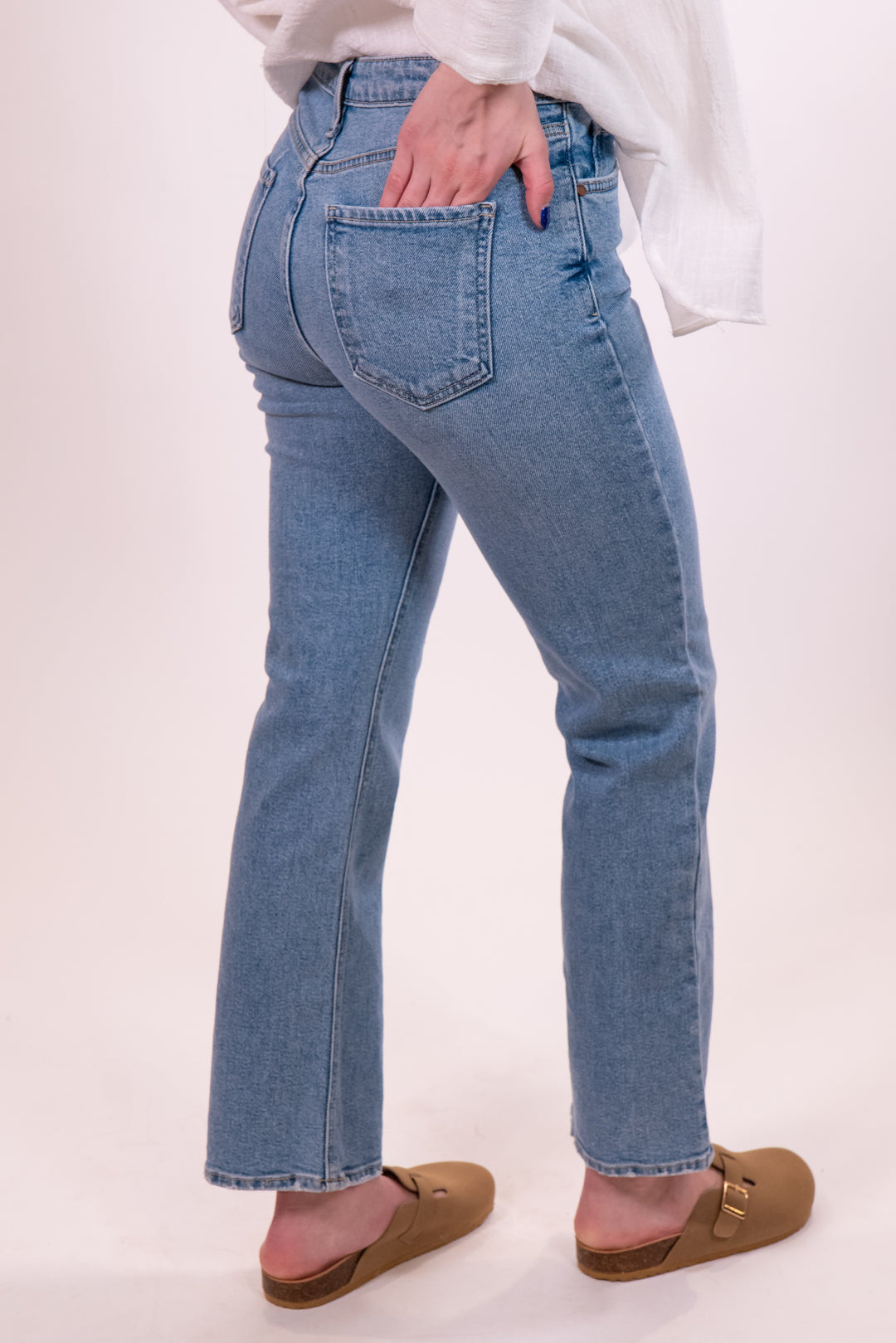 Just Black Denim Light Slim Cropped Bootcut Jeans