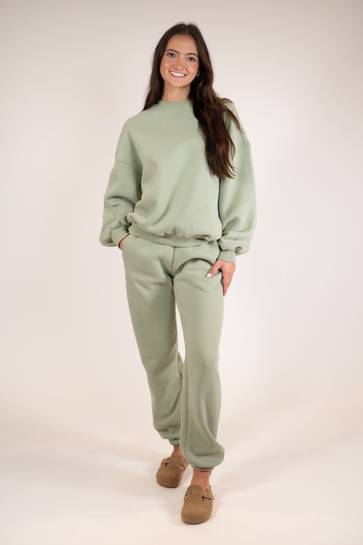 Sage Green Everyday Baggy Joggers