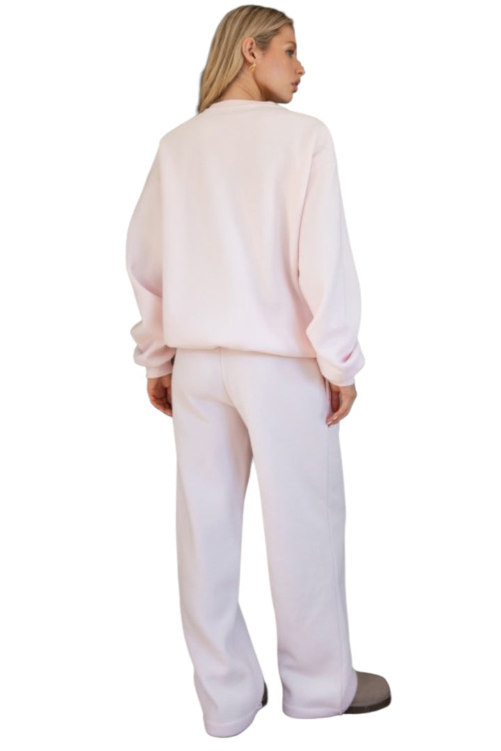Pale Pink Everyday Wide Leg Sweatpants