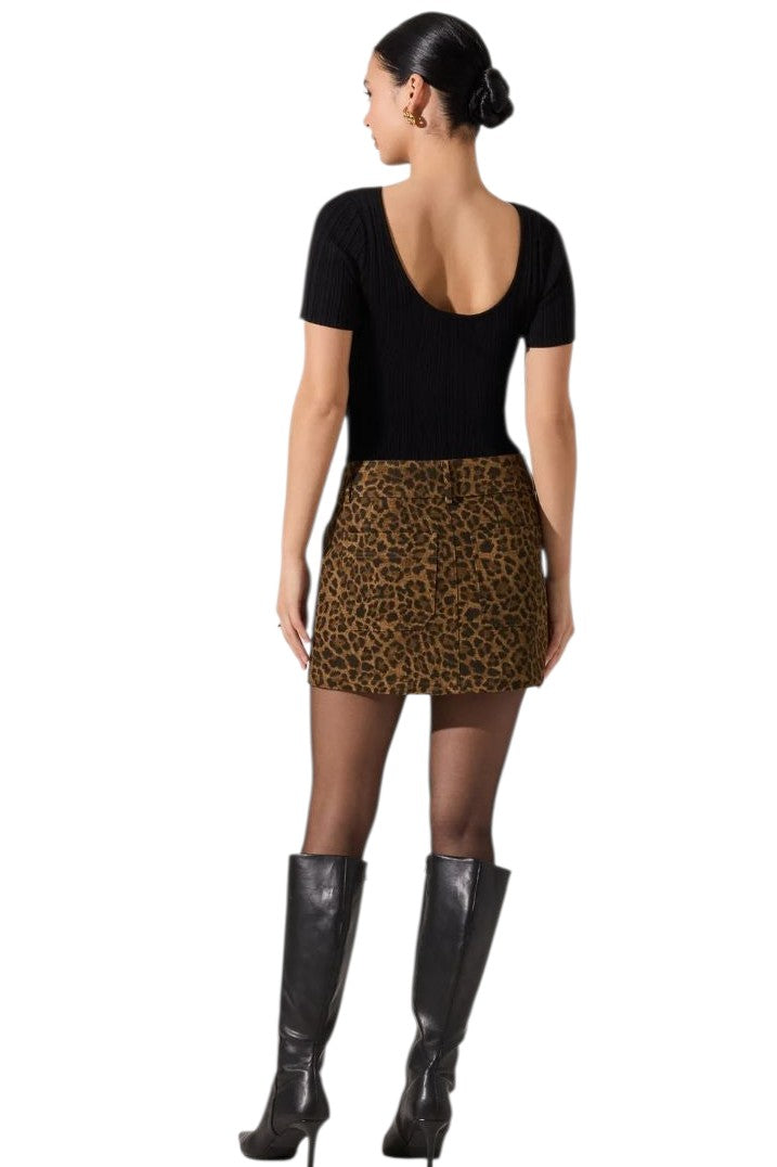 Astr Nikola Black Ribbed Knit Sweater Top
