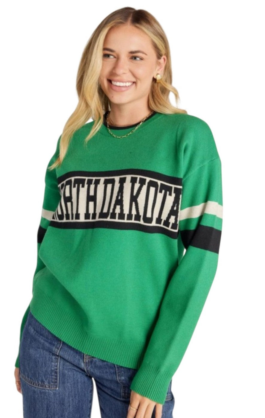 North Dakota Green & Ivory Knit Sweater