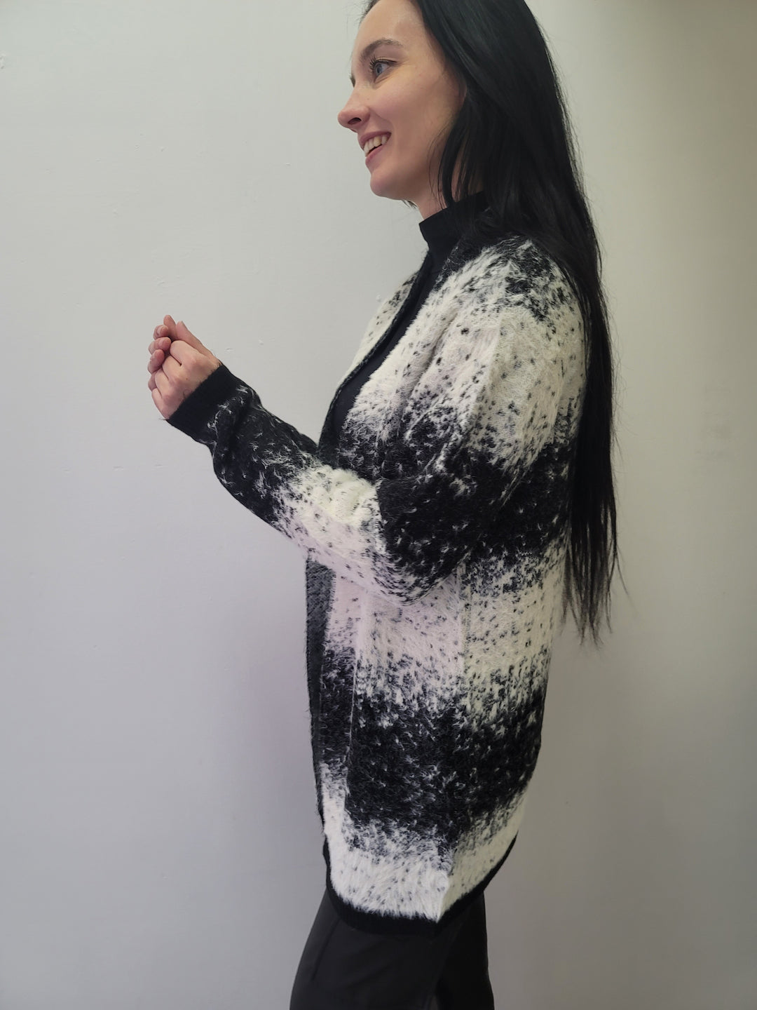 Kamana Ombre Black and White Cardigan