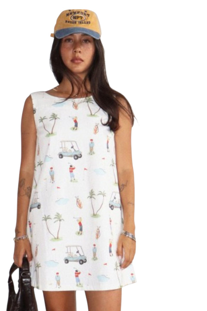 Off White Golf Back Zip Dress