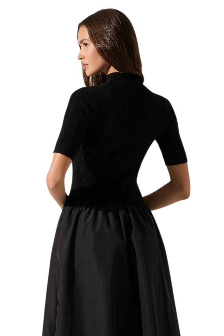 Astr Caerlion Contrast Knit Midi Dress