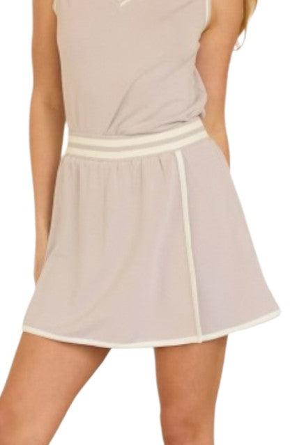 Misty Lilac Purple Soft Modal Mini Skort