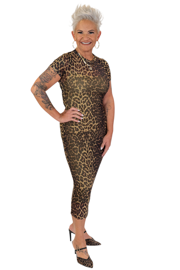 Steve Madden Cheetah Hailie Midi Dress