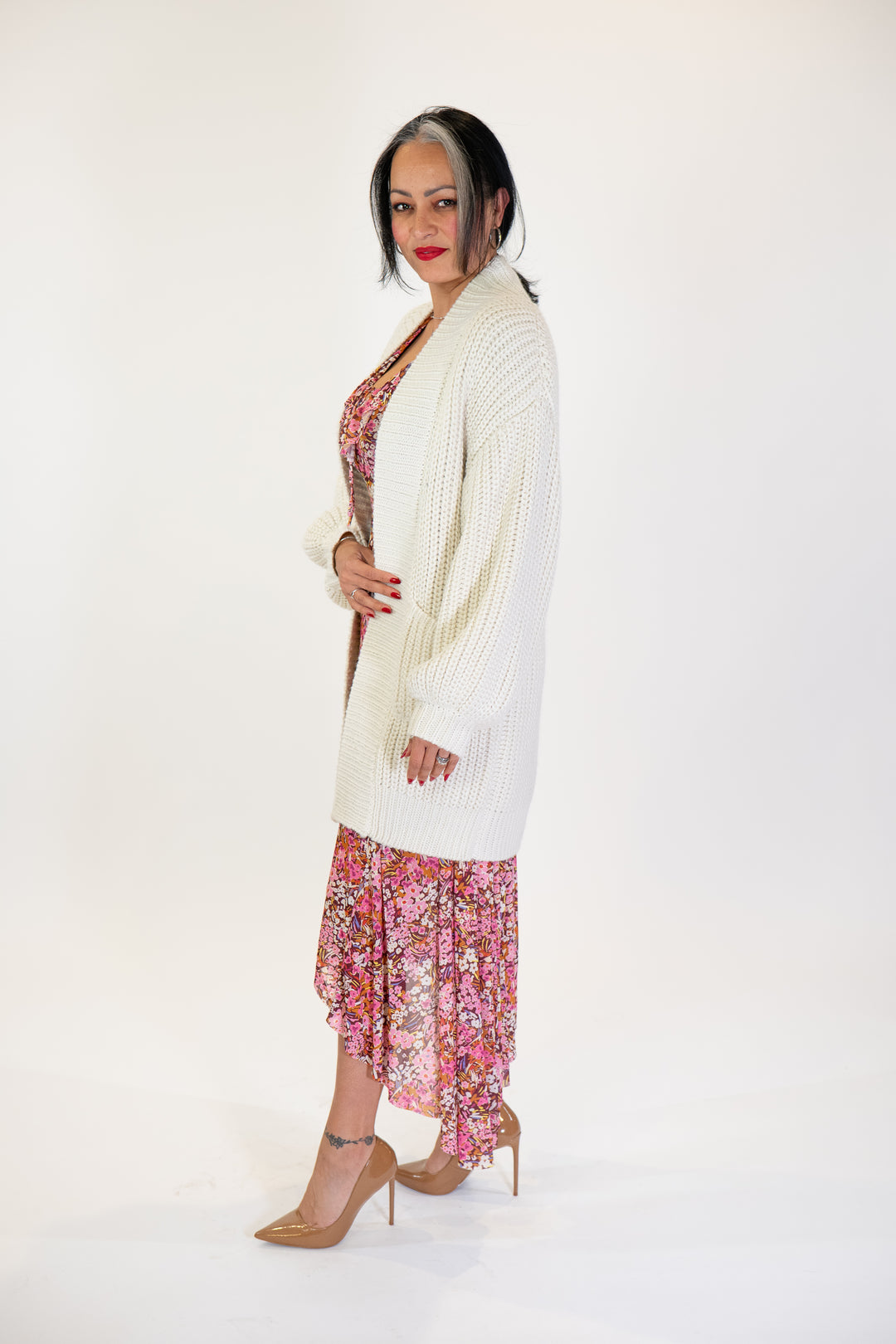 Steve Madden Pink Floral Hattie Midi Dress