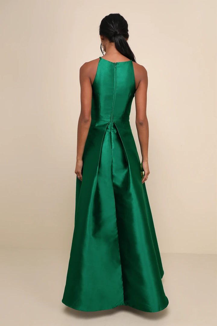 Lulus Emerald High Low Maxi Dress