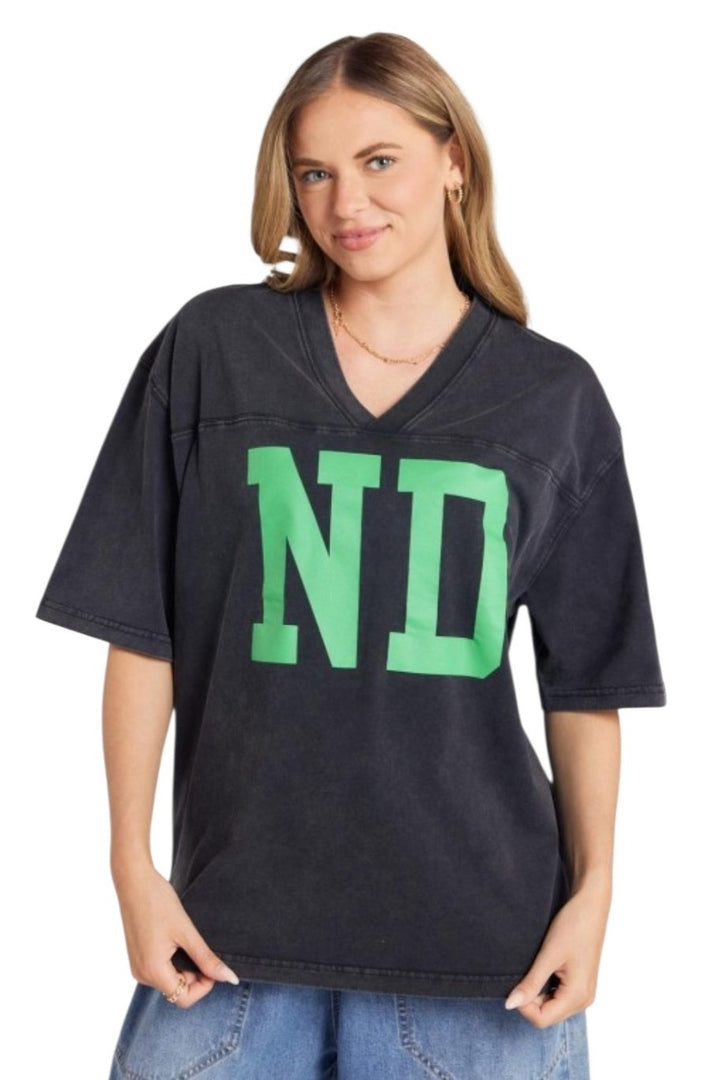 North Dakota ND Black Mineral Wash Top