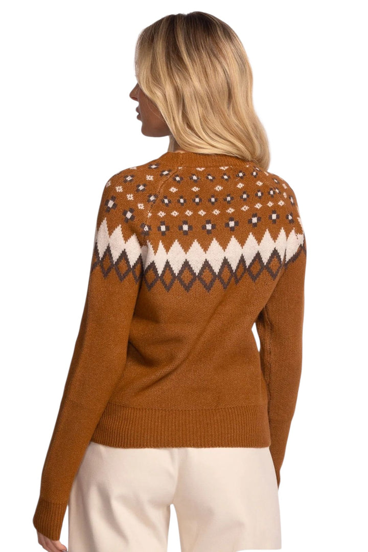Pink Martini Haverford Brown Fair Isle Sweater