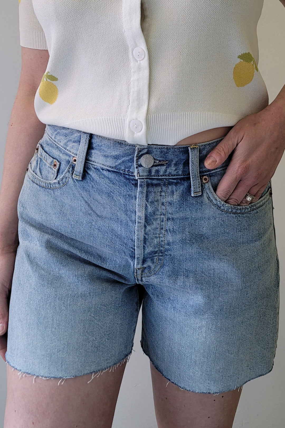 Pistola Andie High Rise Vintage Cut Off Denim Jean Shorts