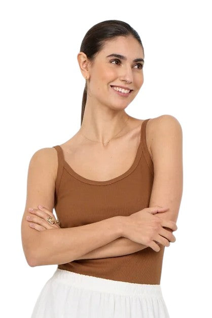 Soyaconcept Toffee Brown Mignon Knit Tank Top