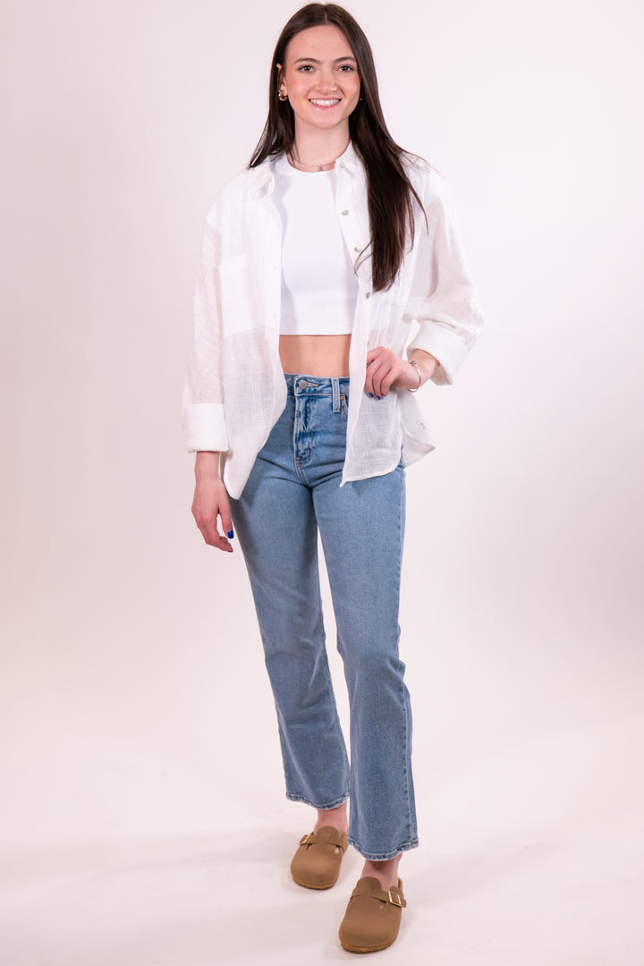 Just Black Denim Light Slim Cropped Bootcut Jeans