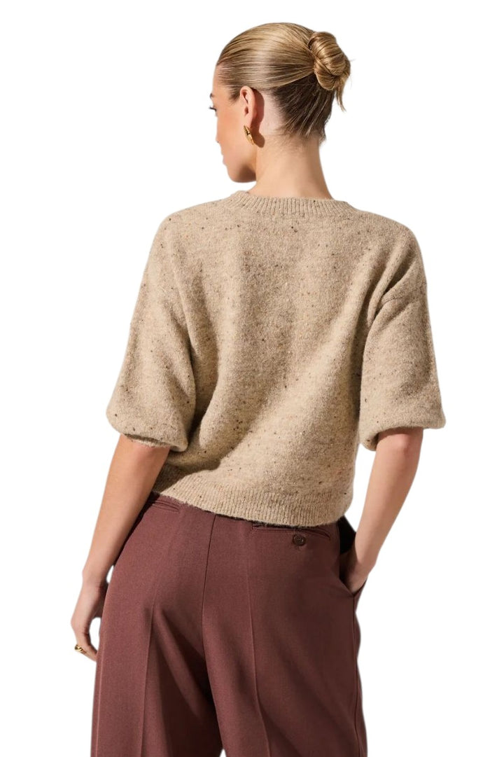 Astr Colette Oatmeal Multi Crewneck Sweater
