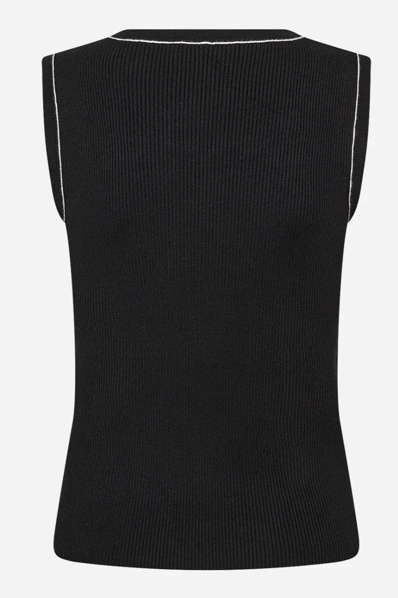 Soyaconcept Black & White Trim Dollie Knit Tank