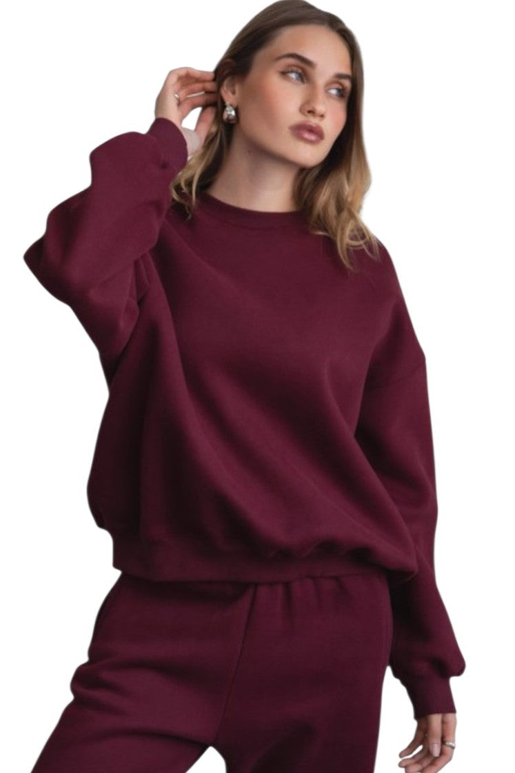 Black Cherry Everyday Oversized Crewneck